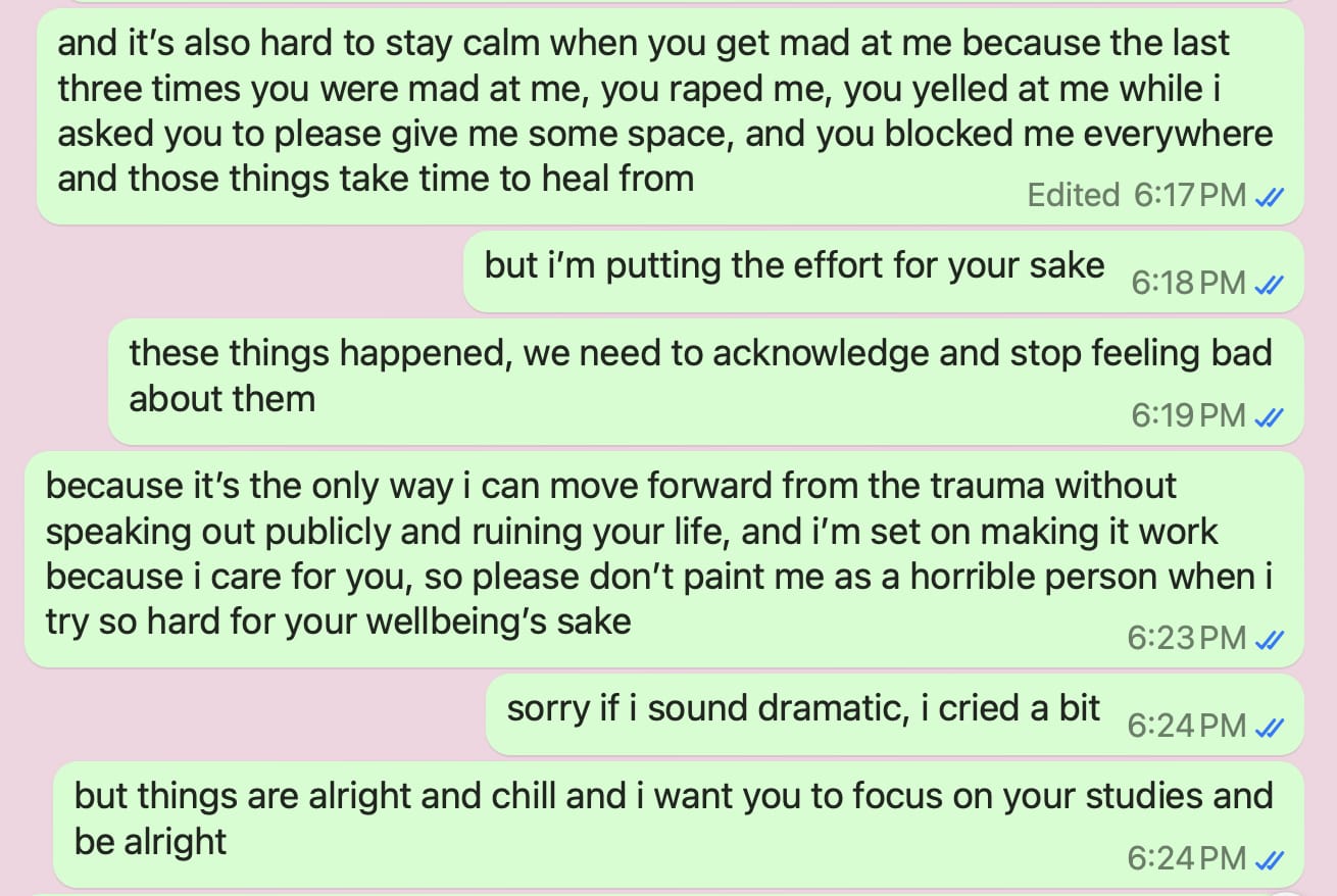 I describe my assault