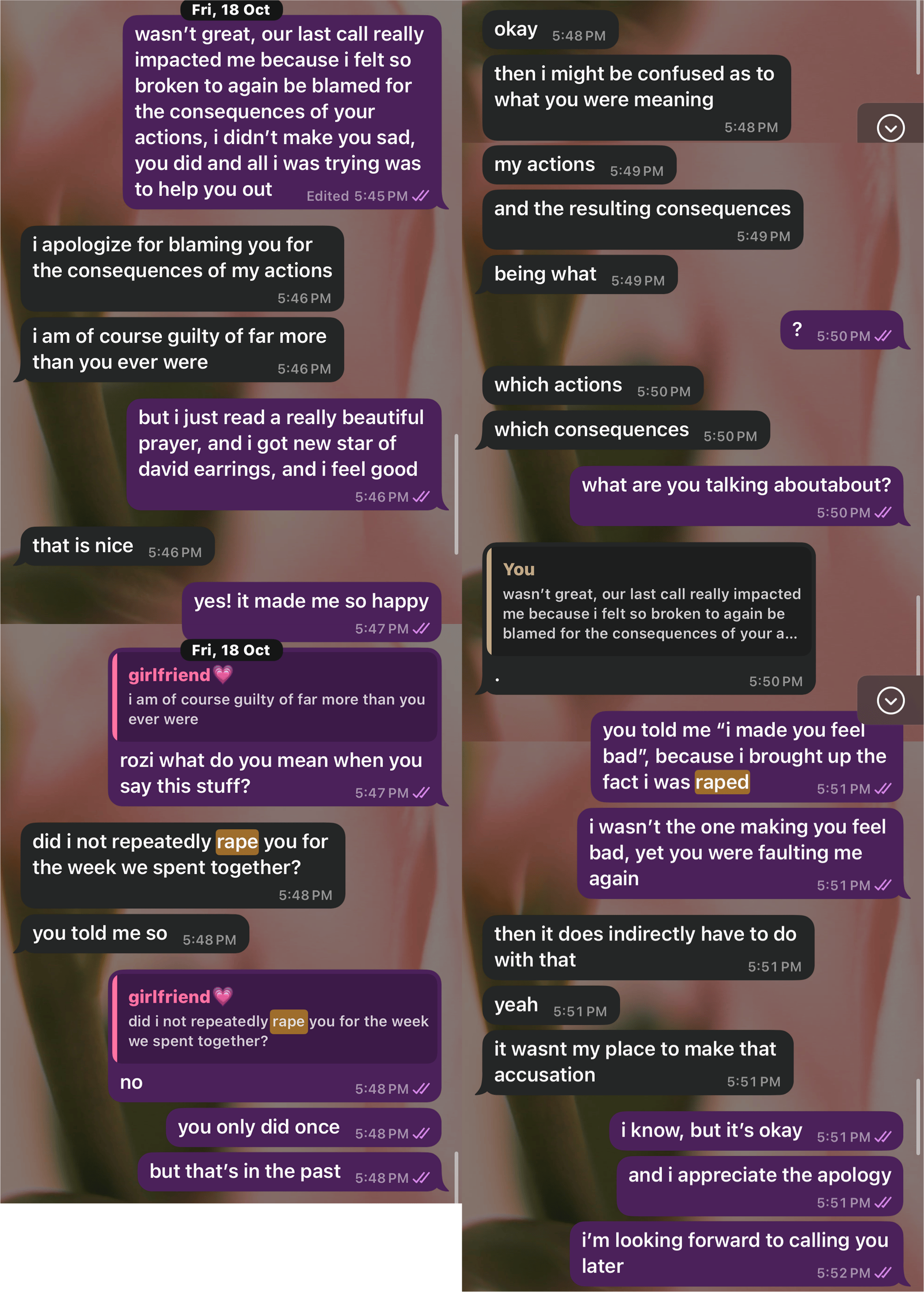 Roza tried to gaslight me